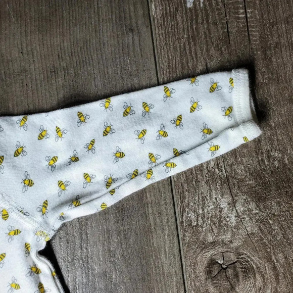 Burt's Bees Baby Honey Bee Organic Snap Button Bottom Footed Sleep & Play - Picture 6 of 7